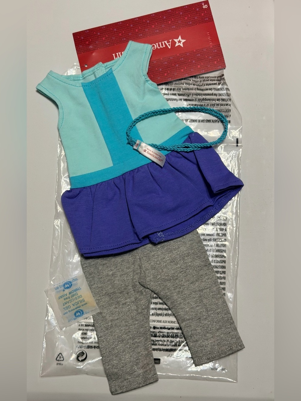 NWT American Girl Truly Me Color Block Dress Outfit Complete Set 18" Doll